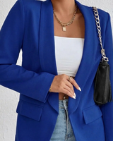 Noelle | Damen Blazer mit Offener Vorderseite und Stil in Kobalt