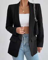 Noelle | Damen Blazer mit Offener Vorderseite und Stil in Schwarz