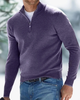 Felix | Herren Pullover mit Viertel Zip in Lila