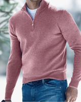 Felix | Herren Pullover mit Viertel Zip in Rosa