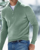 Felix | Herren Pullover mit Viertel Zip in Grün