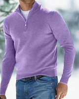 Felix | Herren Pullover mit Viertel Zip in Hellviolett