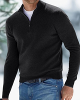 Felix | Herren Pullover mit Viertel Zip in Schwarz