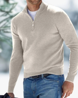 Felix | Herren Pullover mit Viertel Zip in Khaki