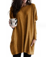 Sabina | Modischer Langer Damenpullover in Khaki