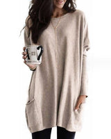 Sabina | Modischer Langer Damenpullover in Beige