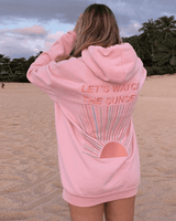 Norvile - Trendiger Sonnenuntergang Kapuzenpullover in Rosa