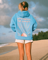 Norvile - Trendiger Sonnenuntergang Kapuzenpullover in Blau
