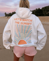 Norvile - Trendiger Sonnenuntergang Kapuzenpullover in Weiß