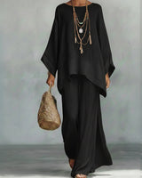 Sanciae - Luftiger Leinen-Zweiteiler in Schwarz