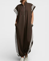 Shelena – Eleganter Urbaner Overall in Kaffee