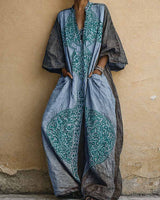 Flavie – Bedruckter Jumpsuit Mit Weitem Bein in Blau