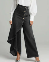 Celina | Jeans mit hoher Taille und weitem Bein in Schwarz