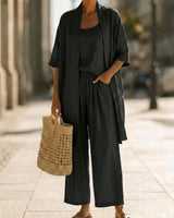 Isabella™ | Einfaches Drei-Teile-Ensemble in Schwarz