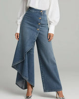 Celina | Jeans mit hoher Taille und weitem Bein in Blau (Bestseller)