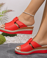 Ottilie | Damen Orthopädische Komfort Sandalen Mit Keilabsatz in Rot