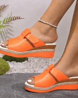 Ottilie | Damen Orthopädische Komfort Sandalen Mit Keilabsatz in Orange