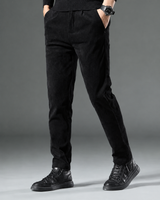 Herren-Cordhose mit Bundfalten und Seitentaschen – Corvin in Schwarz