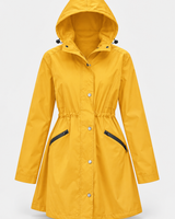 Wasserdichter Damenparka mit Kapuze und verstellbarem Bund – Vérane in Gelb