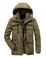 Winterjacke mit Kapuze Style: Eleganz und Wärme für Männer in Khaki