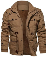 Thermojacke ÉléganceHiver Wärme und Stil Multipockets in Khaki