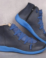 Paulina | Damen Orthopädische Stiefeletten Mit Reißverschluss in Blau
