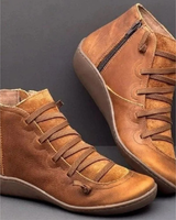 Paulina | Damen Orthopädische Stiefeletten Mit Reißverschluss in Braun