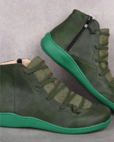 Paulina | Damen Orthopädische Stiefeletten Mit Reißverschluss in Grün