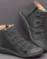 Paulina | Damen Orthopädische Stiefeletten Mit Reißverschluss in Grau