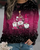 Pauline | Damen Weihnachtspullover mit Druck, Ausschnitt und Langarm in Rosa