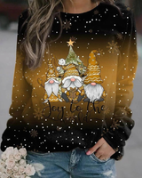 Pauline | Damen Weihnachtspullover mit Druck, Ausschnitt und Langarm in Orange