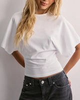 Victoria | Weites Ärmel Icon T-Shirt in Weiß