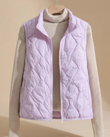 Pella | Damen Weste mit Stehkragen, Taschen und Muster in Hellviolett