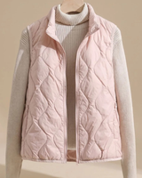 Pella | Damen Weste mit Stehkragen, Taschen und Muster in Rosa