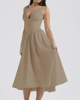 Eurybia - Korsett-Midikleid in Beige