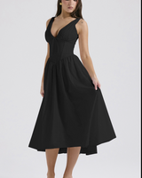 Eurybia - Korsett-Midikleid in Schwarz
