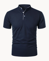 Percival | Herren Poloshirt mit Stehkragen Kurzarm in Marineblau
