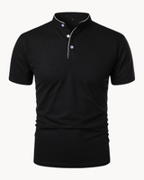Percival | Herren Poloshirt mit Stehkragen Kurzarm in Schwarz