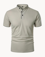 Percival | Herren Poloshirt mit Stehkragen Kurzarm in Grau