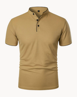 Percival | Herren Poloshirt mit Stehkragen Kurzarm in Khaki