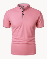 Percival | Herren Poloshirt mit Stehkragen Kurzarm in Rosa