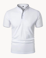 Percival | Herren Poloshirt mit Stehkragen Kurzarm in Weiß