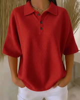 Bregje | Damen Poloshirt Kurzarm Relaxed Fit in Rot