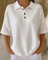 Bregje | Damen Poloshirt Kurzarm Relaxed Fit in Weiß