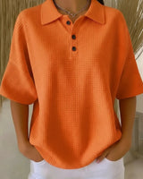 Bregje | Damen Poloshirt Kurzarm Relaxed Fit in Orange