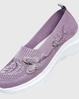 Philippa | Damen Bestickte Schmetterling Slip-On Loafer in Lila