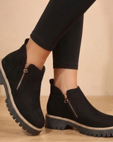 Philippa | Damen Orthopädische Stiefeletten mit Reißverschluss und Leoparden in Schwarz
