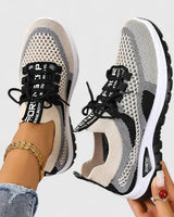Philomena | Damen Orthopädische Mesh Sneaker in Schwarz