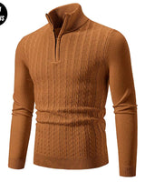 EDDY - Stilvoller Zip-Up Pullover für Herren in Braun