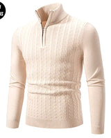 EDDY - Stilvoller Zip-Up Pullover für Herren in Beige